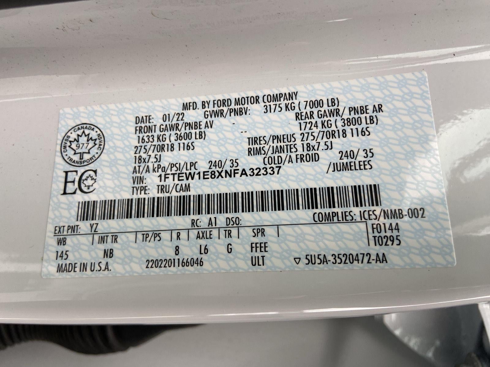2022 Ford F-150 Tremor