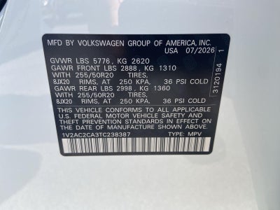 2026 Volkswagen Atlas Cross Sport 2.0T SEL R-Line Black