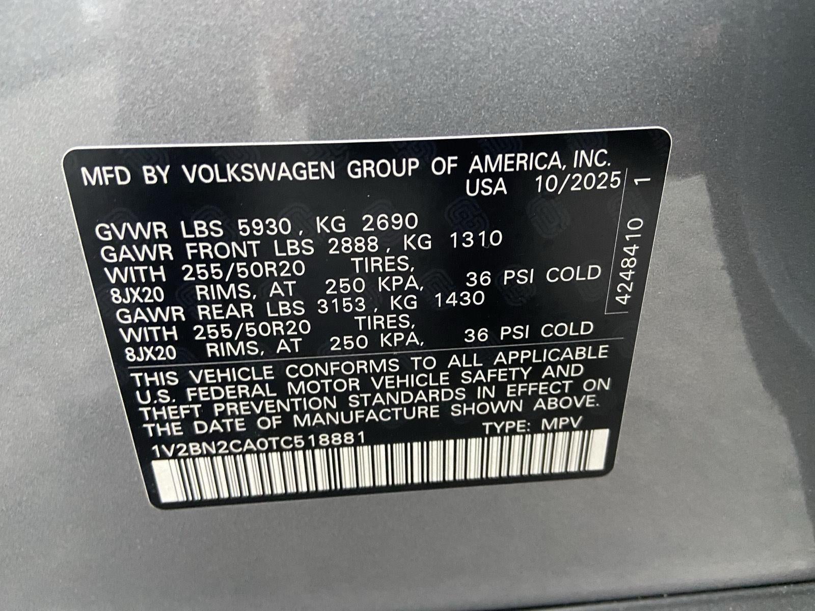 2026 Volkswagen Atlas 2.0T SEL