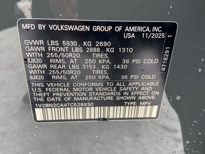 2026 Volkswagen Atlas 2.0T SEL