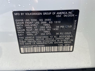 2026 Volkswagen Atlas 2.0T SEL Premium R-Line