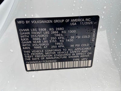 2026 Volkswagen Atlas 2.0T SE W/TECHNOLOGY