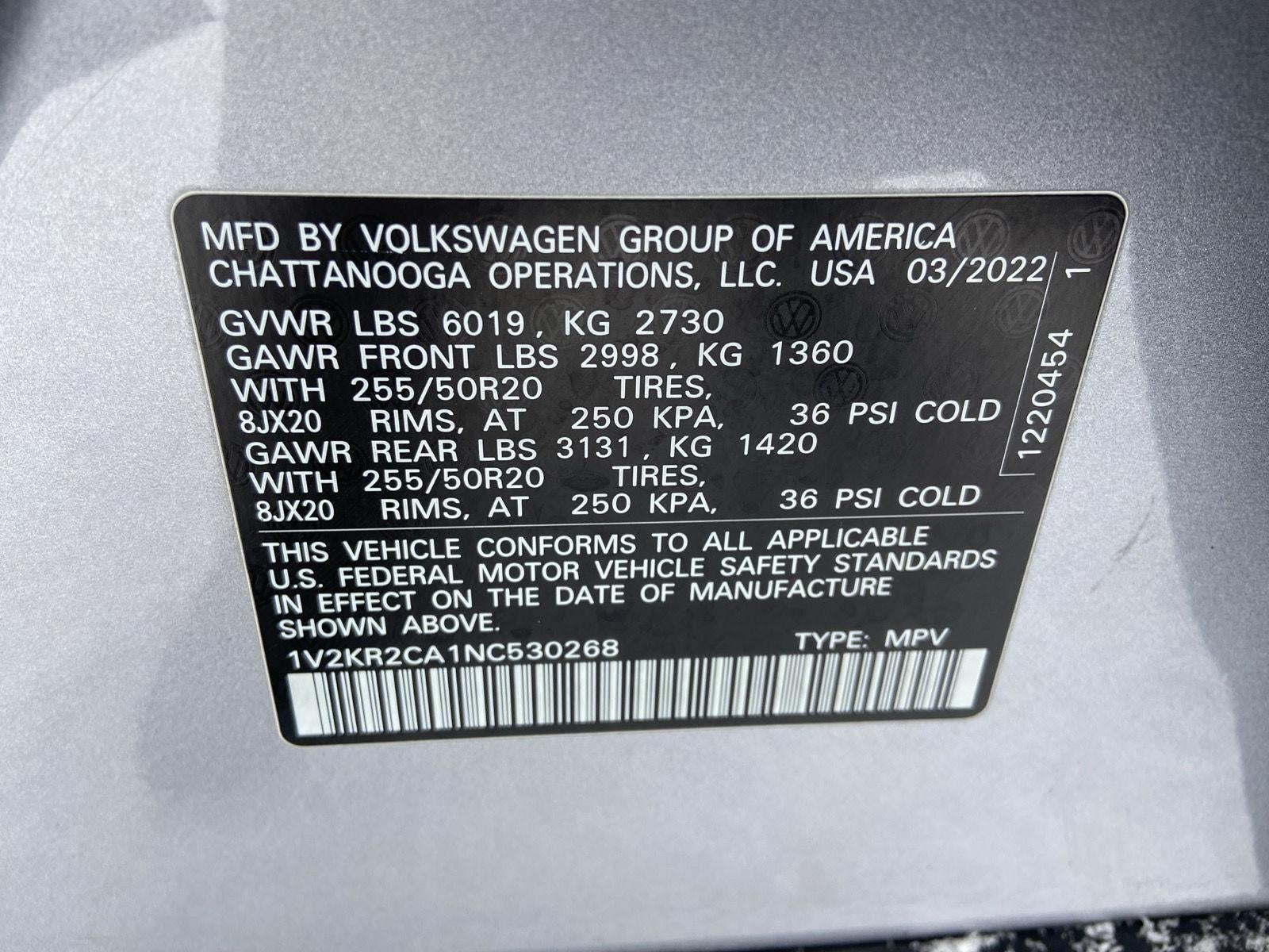 2022 Volkswagen Atlas 3.6L V6 SE w/Technology