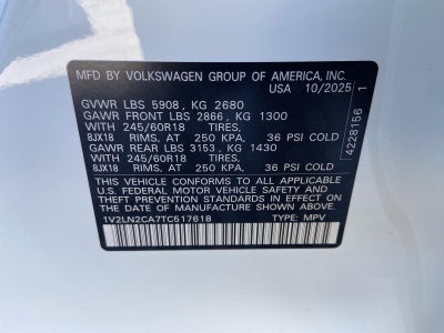 2026 Volkswagen Atlas 2.0T SE
