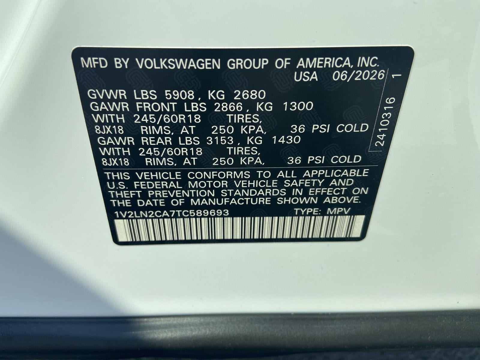 2026 Volkswagen Atlas 2.0T SE