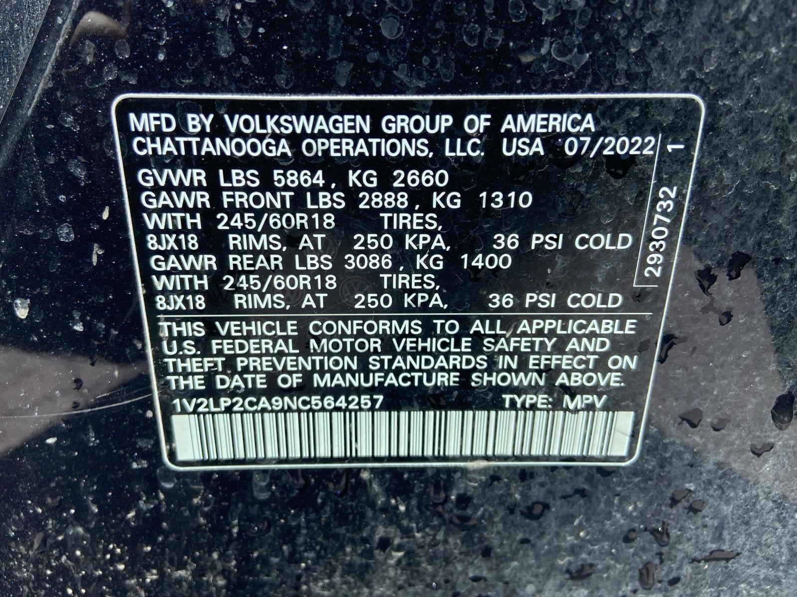 2022 Volkswagen Atlas 2.0T SE