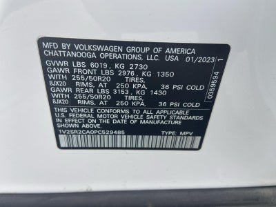 2023 Volkswagen Atlas 3.6L V6 SEL R-Line Black