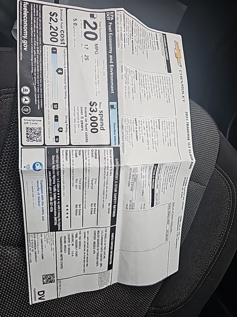 2023 Chevrolet Traverse LT CarBravo Certified!! Remote Start, Heated seats, P